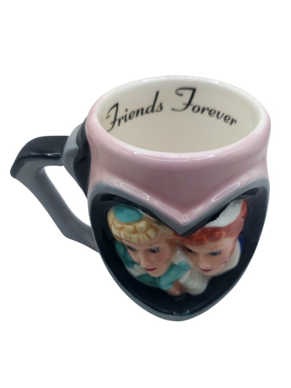 I Love Lucy Coffee Mug 3D Sculpted Ceramic Lucy & Ethel Friends Forever Vandor - Picture 2 of 10